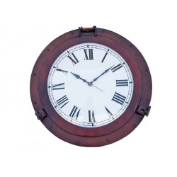 Decorative Ship Porthole Clock 24"-Antique Copper