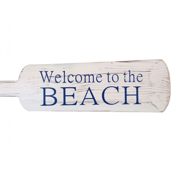 Wooden Rustic Welcome to the Beach Decorative Rowing Boat Oar