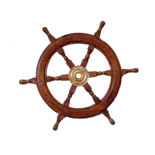 Deluxe Class Wood and Brass Ship Wheel 30"