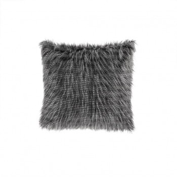 Edina Faux Fur Decorative Pillow-Black