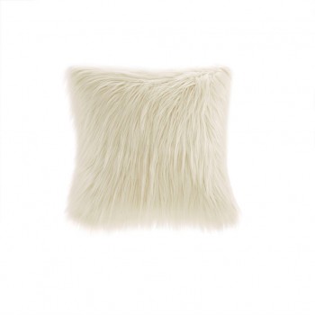 Edina Faux Fur Decorative Pillow-Ivory
