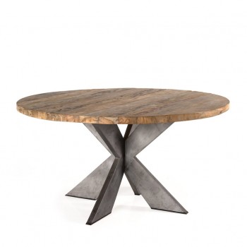 Emily Round Recycled Teak Wood Dining Table