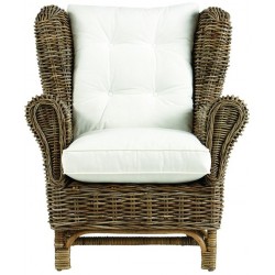 Wing Chair- Kubu- With White Cushion