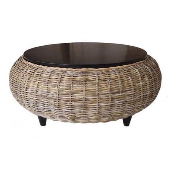 Paradise Ottoman with Wood Top