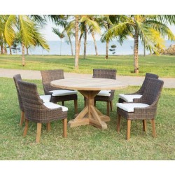 Xena Reclaimed Outdoor Teak Round Dining Table